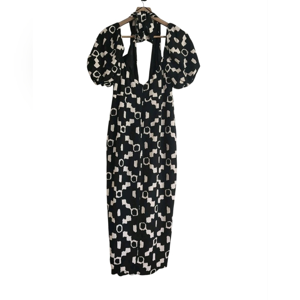 ASTR The Label Halter Cutout Midi Dress Small Puff Sleeve Open Back - Picture 5 of 11